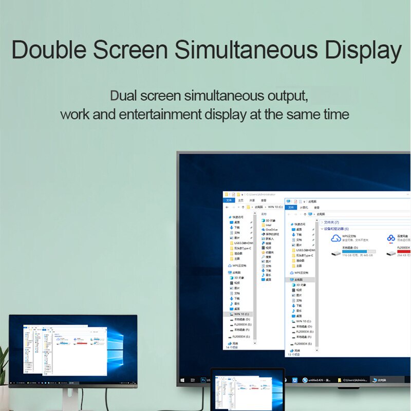 Cáp Chuyển Đổi USB 3.0 Sang HDMI VGA 2 Trong 1 Sang VGA HDMI HD 1080P Cho Mac OS Windows 7/8/10