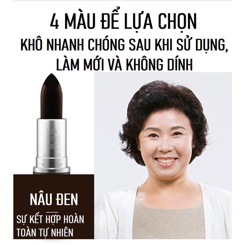 Son Nhuộm Tóc - Thỏi Son Nhuộm Phủ Che Tóc BạcThành Đen, Nâu Bền Màu - Son Nhuộm Chân Tóc Nhanh Chóng, Tiện Dụng