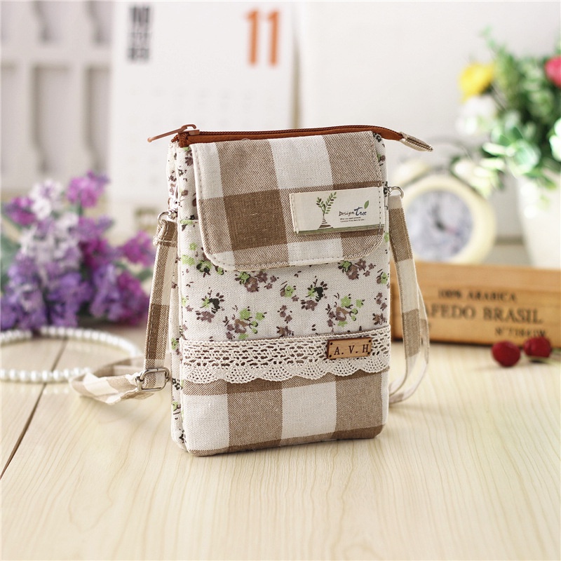 Túi Vải Đeo Chéo Mini Mẫu Mới Dùng Đựng Điện Thoại/Tiền Xu