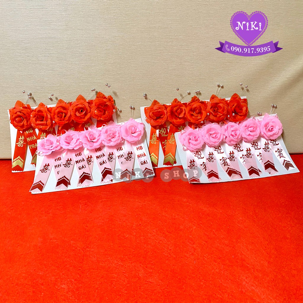 BỘ HOA CÀI ÁO NGƯỜI CHỦ HÔN VÀ HOA CÀI HỌ HÀNG LỄ ĐÁM CƯỚI