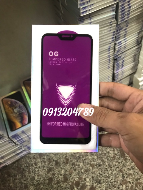 Kính OG xiaomi Redmi 6 pro / Mi A2 lite khoan không thủng