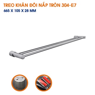 Treo Khăn Đôi Nắp Tròn Tovashu 304-E7 (Inox 304, Bảo hành 20 năm)