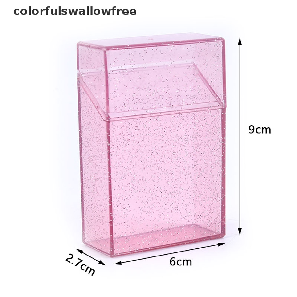 Colorfulswallowfree Portable Cigarette Case Cigarette Holder Plastic Shining Clear Cigarette Box ABC
