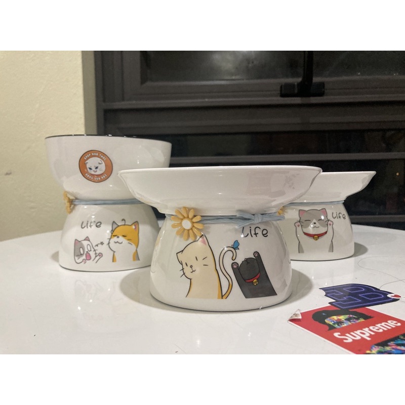 Bát ăn sứ chống gù cao cấp cho chó mèo