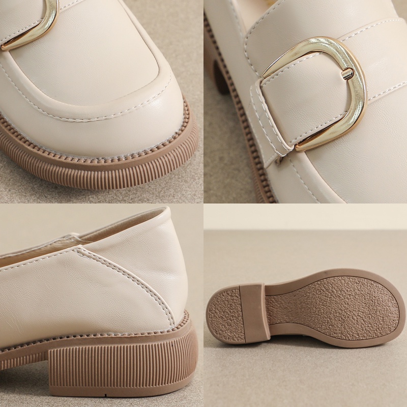 Giày Lười Da Đế Dày Phong Cách Anh Quốc Cổ Điển Size 34-42 Cho Nữ