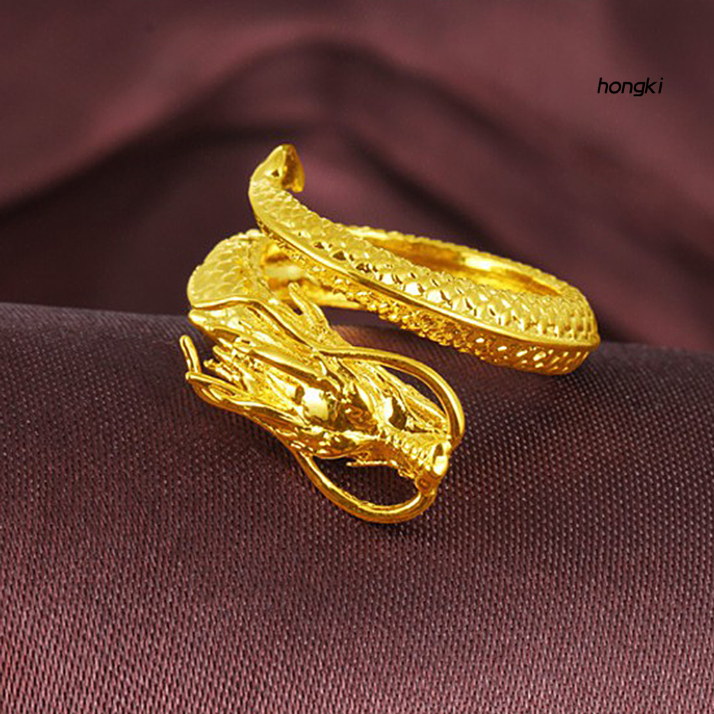 Nhẫn Đeo Tay Khắc Hình Rồng Phong Cách Vintage