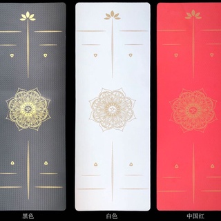 Bảo vệ môi trường Đường định vị dập nóng TPE Thảm tập yoga hai lớp hai màu Trắng, đỏ, mở rộng và phóng to
