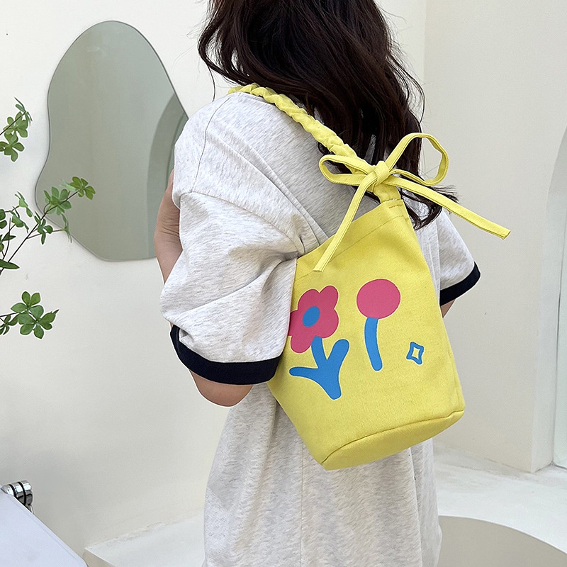 Túi vải Siêu Nhẹ In Họa Tiết Hoa Dễ Thương Thời Trang Hàn Quốc 2022 Cho Nữ