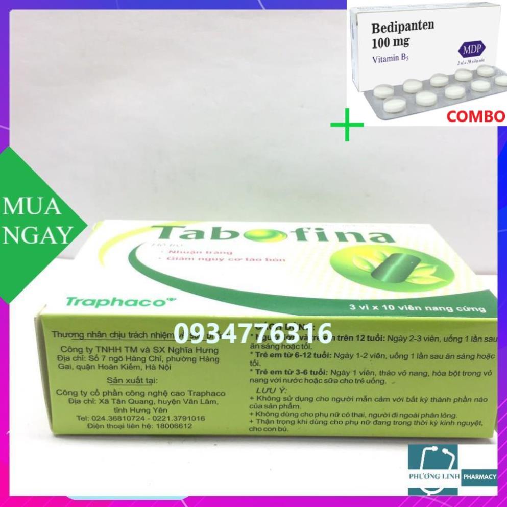 Combo Bedipanten 100mg +  Tabofina hỗ trợ nhuận tràng, bỏ nguy cơ táo bón