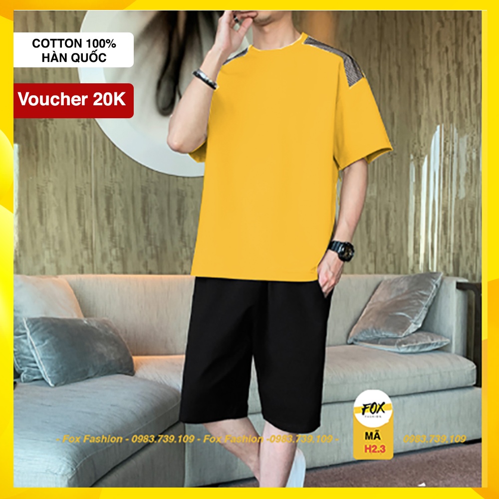 Bộ hè nam chất thun cotton 100% có cổ tròn, tay lỡ | Bộ nam hè big size từ 45-115kg, dáng quần áo thể thao khỏe khoắn