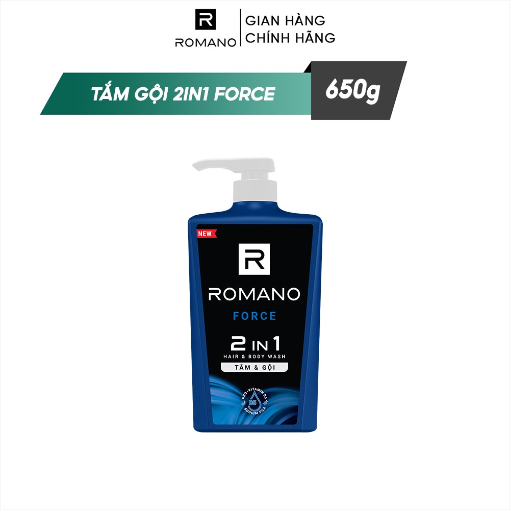 Tắm gội 2 trong 1 Romano hương nước hoa 650g