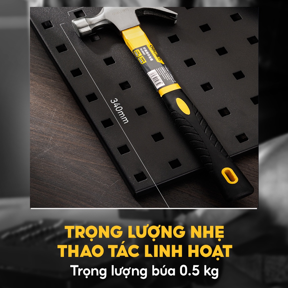 Búa Sừng Dê, Búa Nhỏ Đinh Thép Cứng Siêu Bền [Bảo Hành 12 Tháng] Deli DL5002 Hàng Nhập Khẩu Chính Hãng