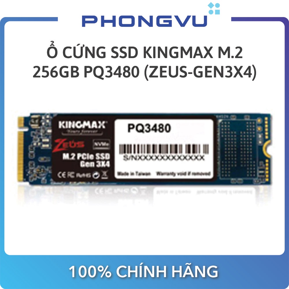 ổ cứng SSD Kingmax M.2 2280 PCIe 256GB PQ3480 (Zeus- Gen3x4) - Bảo hành 36 tháng