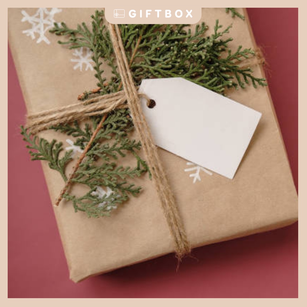 Tag giấy thẻ giấy vintage từ bìa kraft dày dặn có lỗ treo kèm dây gai trang trí quà tặng sinh nhật giáng sinh ngày lễ