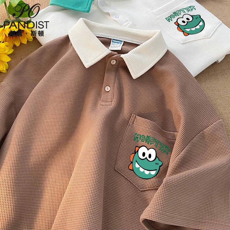 Áo Thun Polo Tay Ngắn Phong Cách Đường Phố Hàn Quốc Thời Trang Mùa Hè Cho Nam Và Nữ