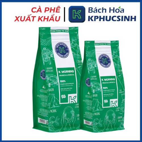 Combo 2 túi cà phê rang xay xuất khẩu K Morning 454g/gói KPHUCSINH - Hàng Chính Hãng