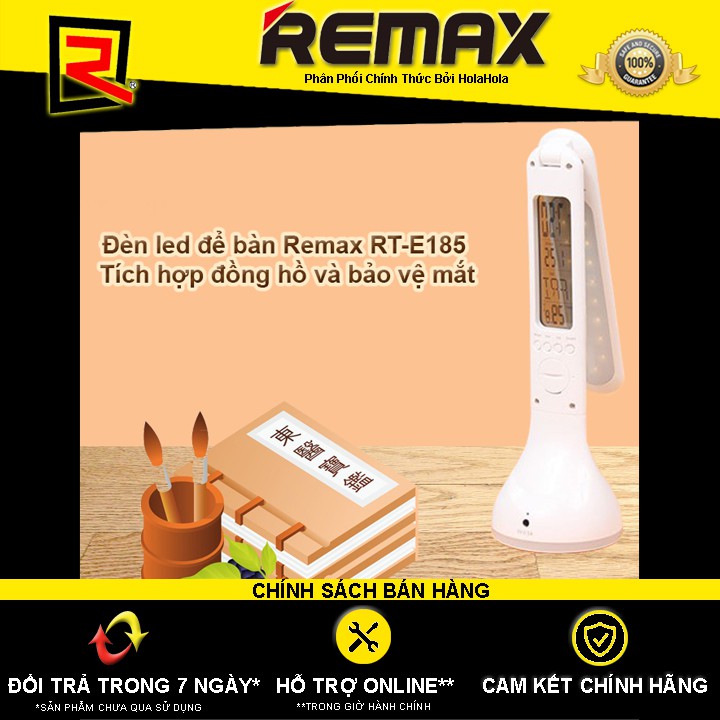 Đèn led để bàn Remax RT-E185 Tích hợp đồng hồ và bảo vệ mắt