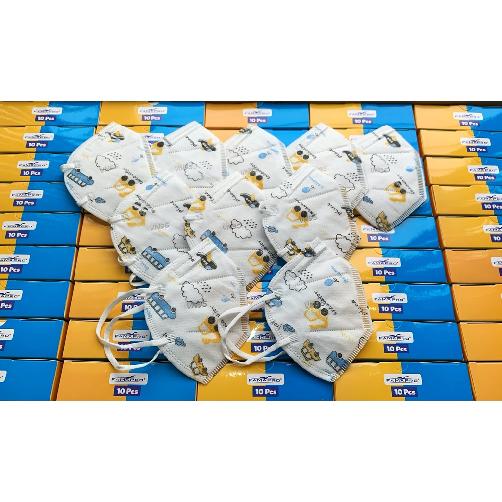 Khẩu trang y tế trẻ em 4-12t kháng khuẩn 4 lớp Famapro VN95 Kids