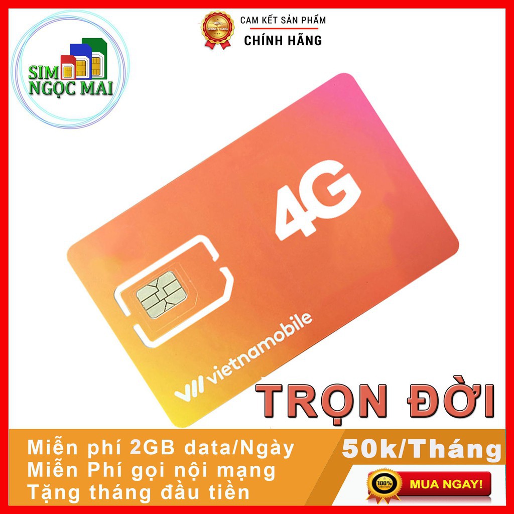 [G01] Siêu Thánh Sim 4G Vietnamobile Gói Cước Trọn Đời - 180GB DATA - TÀI KHOẢN CHÍNH 40K - SIM NGỌC MAI S034