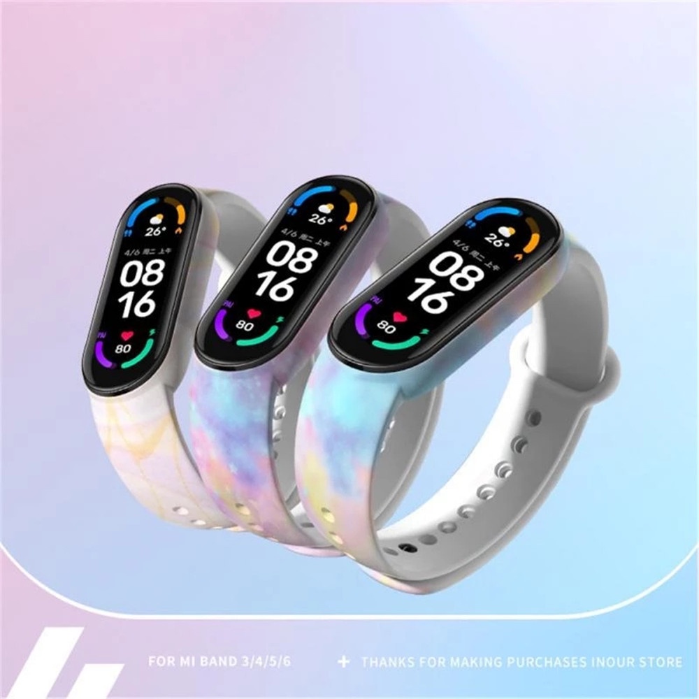 Dây Đeo Silicone Thay Thế Cho Đồng Hồ Thông Minh Xiaomi Mi Band 7 6 5 4 3