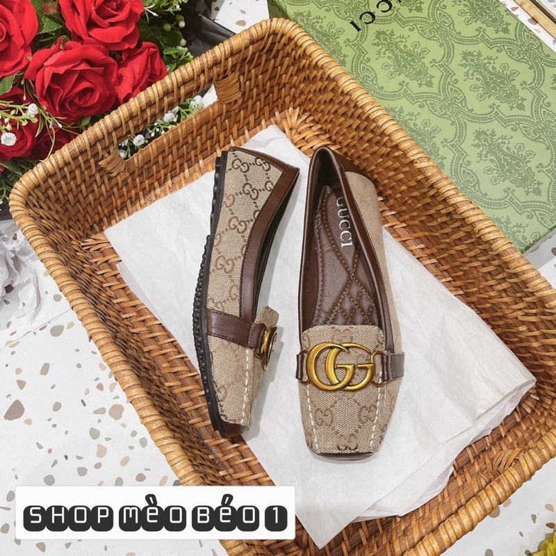 Giày moca gc tag đồng khoá ngang mũi vuông fullbox