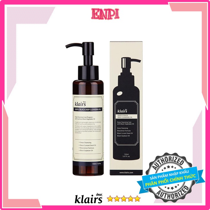 Dầu tẩy trang Klairs Gentle Black Deep Cleansing Oil