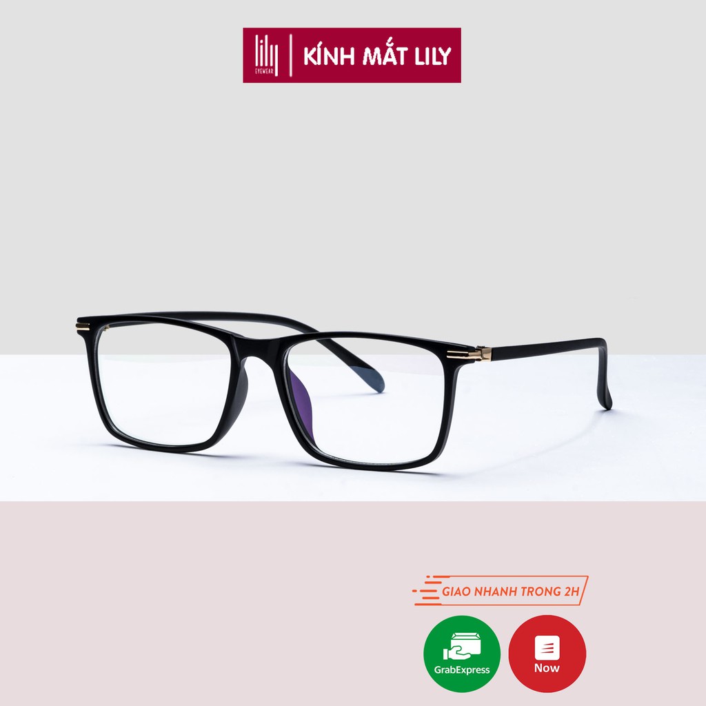 Gọng kính cận mắt vuông thời trang nam nữ Lilyeyewear, chất liệu nhựa dẻo dễ đeo, phù hợp 501