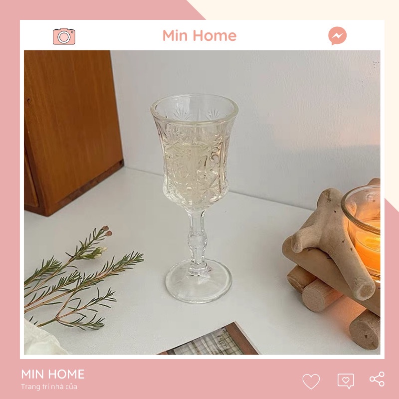[SẴN-RẺ]Ly Thủy Tinh Trắng Vintage Phong Cách Châu Âu Dùng Để Uống Vang Coktai, Dùng Cho Bàn Tiệc