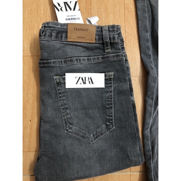 quần jeans skinny za.ra màu xám khói xuất dư