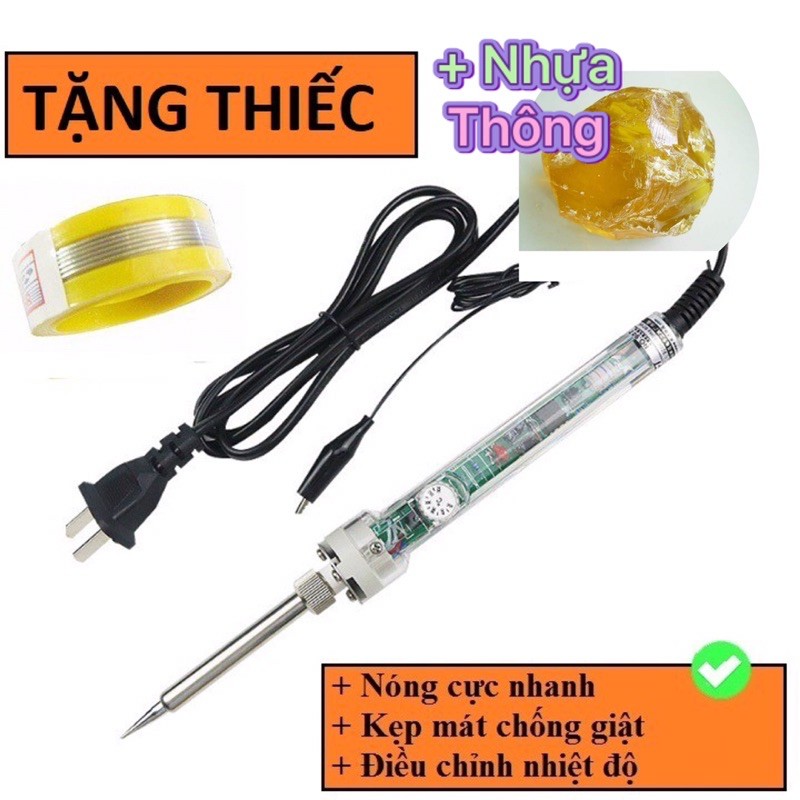 Mỏ hàn điện tử có điều chỉnh nhiệt độ ( tặng thiếc+ nhựa thông)