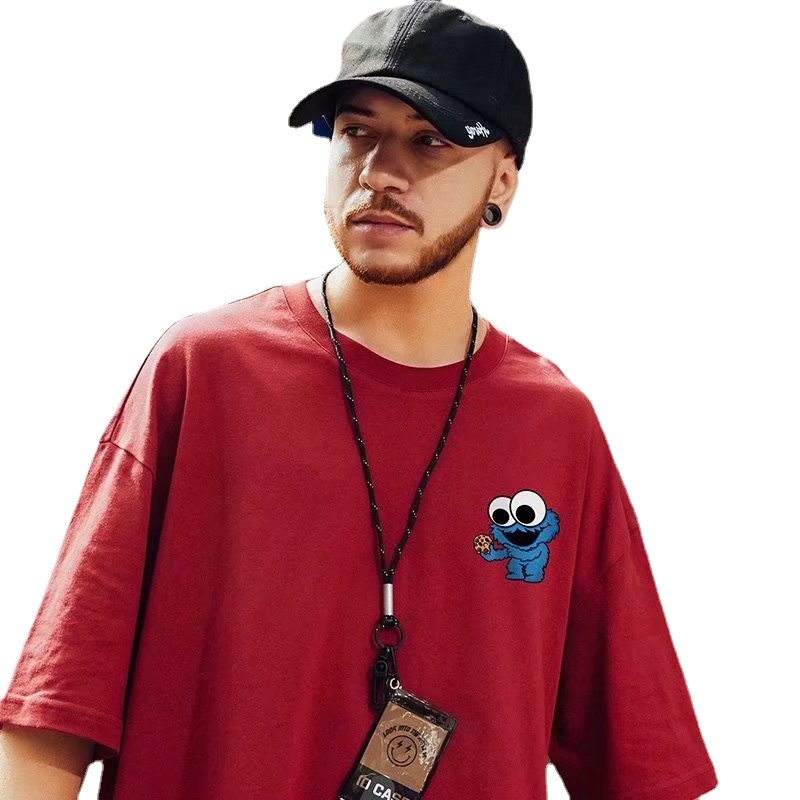 Áo Thun Nam Ngắn Tay Dáng Rộng In Hình Hoạt Hình Kiểu Hàn Quốc Thời Trang Mùa Hè Cỡ M-8XL ​Áo Thun In Hình Cổ Thuyền Thời Trang Năng Động