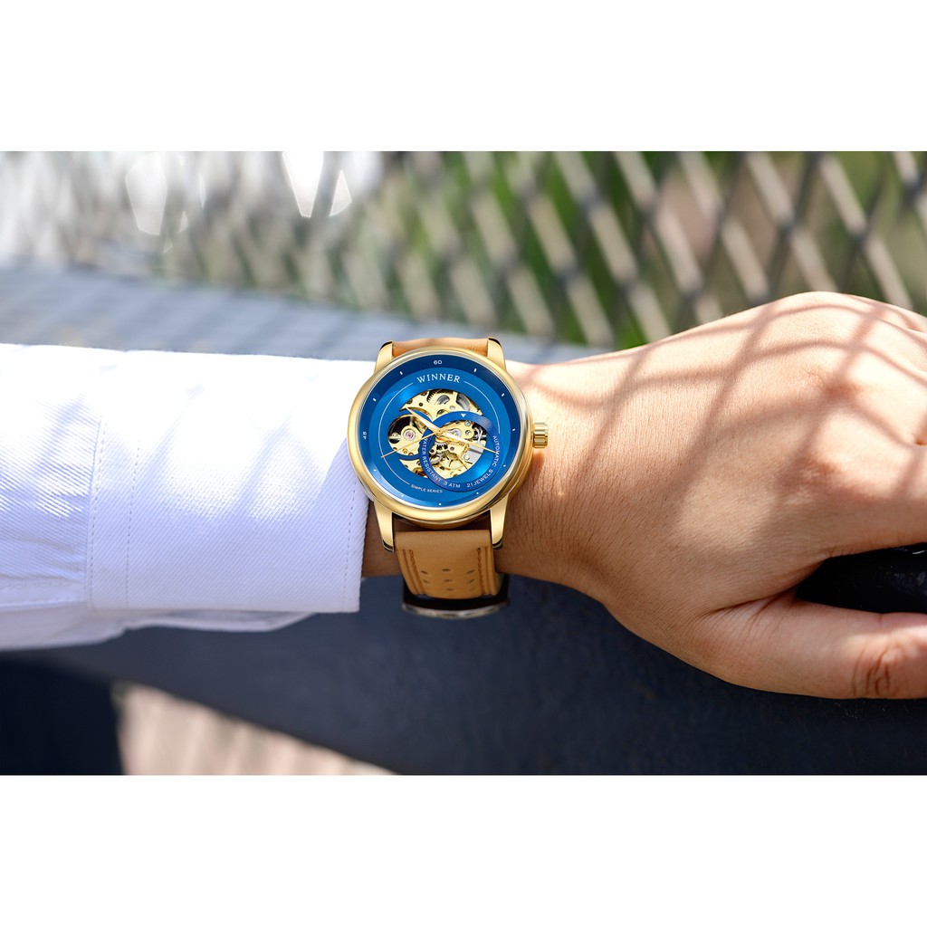 Đồng hồ nam máy cơ Winner TM339G lộ máy