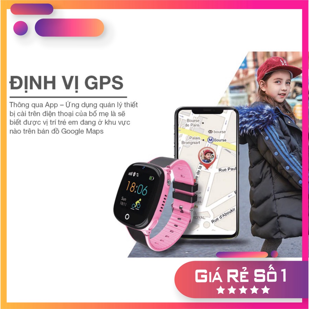 GIÁ RẺ BÈO Đồng hồ thông minh trẻ em HW11 định vị GPS đàm thoại 2 chiều GIÁ RẺ BÈO