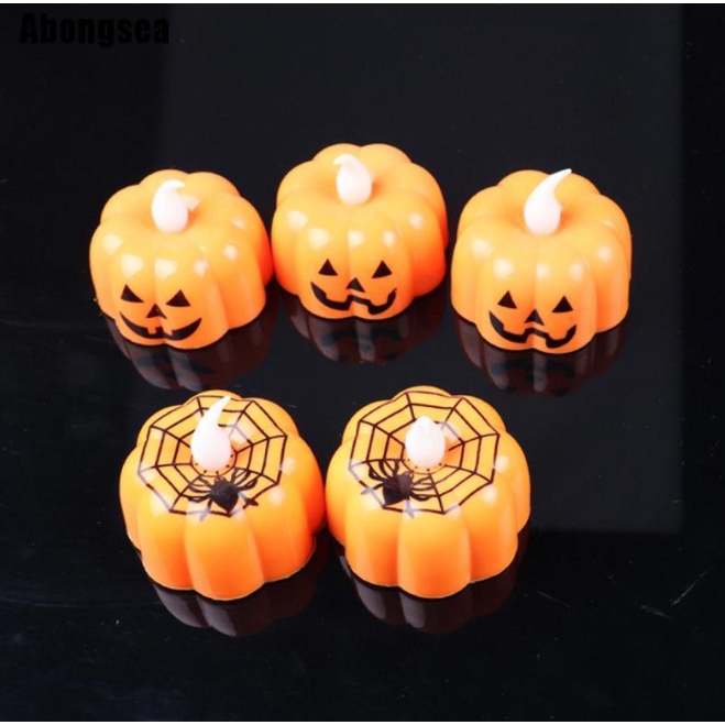 Đèn Nến Trang Trí Halloween Hình Quả Bí Ngô