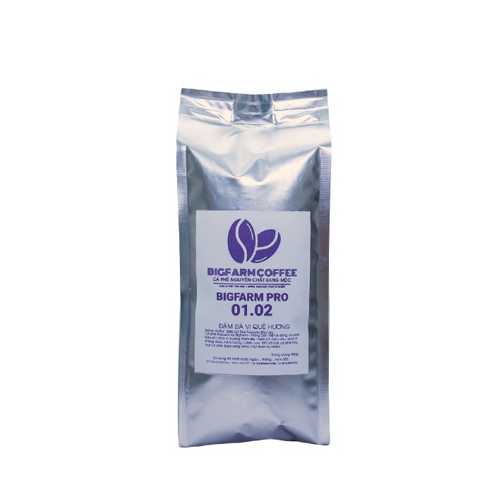 Cà phê mộc truyền thống nguyên chất Robusta giống Bigfarm coffee Pro 1.2, rang vừa