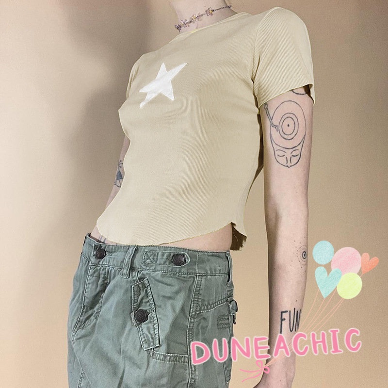 Áo Thun Nữ Tay Ngắn In Hình Ngôi Sao Thời Trang