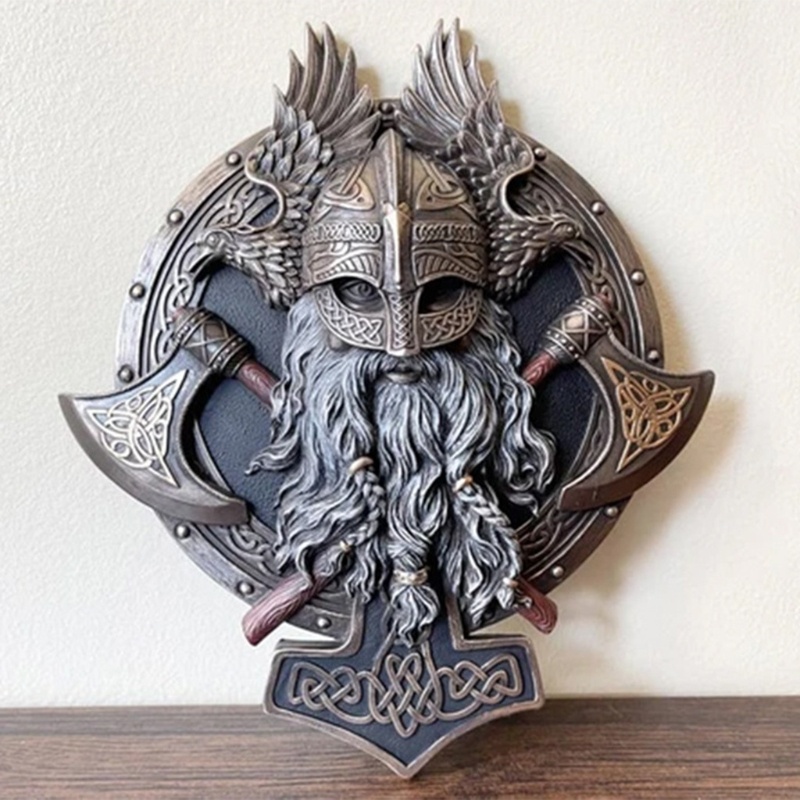 Đồ trang trí điêu khắc cây rìu đôi phong cách viking