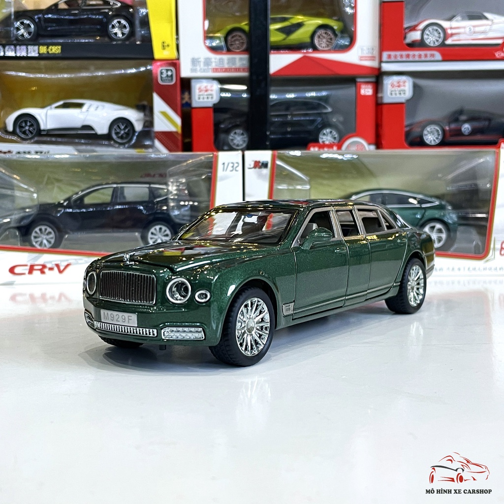 Xe mô hình hợp kim Bentley Mulsanne tỉ lệ 1:24 hãng XLG màu xanh rêu