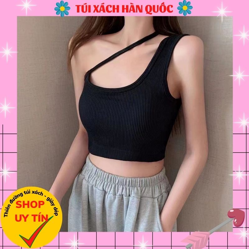 Áo Bra Nữ Dây Vai Chéo Gân Tăm Có Mút Ngực Phong cách Trẻ Trung Hiện Đại 313