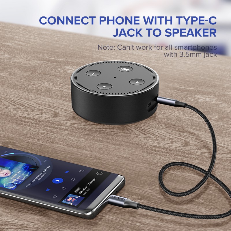 Dây cáp chuyển đổi UGREEN cổng Type C sang 3.5mm AUX 1m cho Huawei Mate 20 P30 Oneplus 7 Pro Xiaomi Mi 6 8 9 SE
