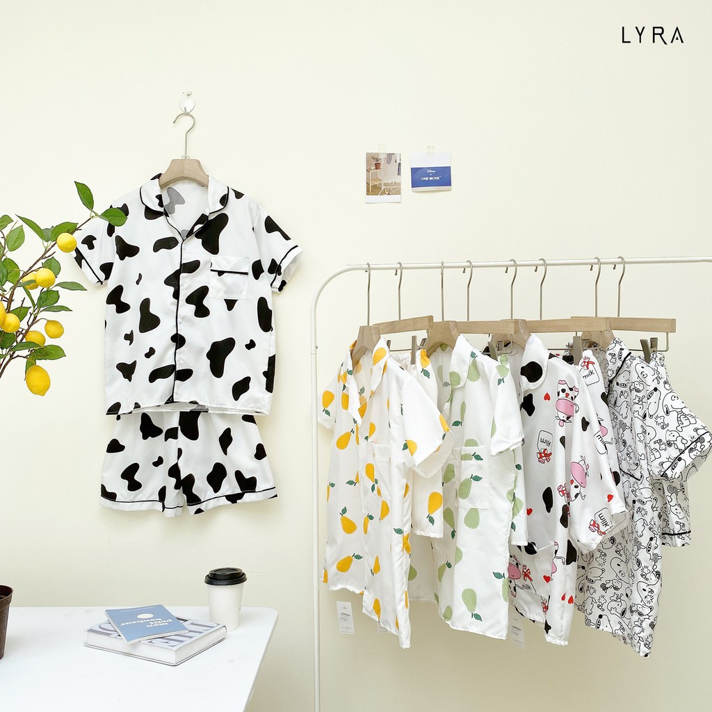 Bộ pijama cộc tay nữ  LYRA, bộ đồ mặc nhà, đồ ngủ dáng rộng họa tiết siêu xinh | WebRaoVat - webraovat.net.vn