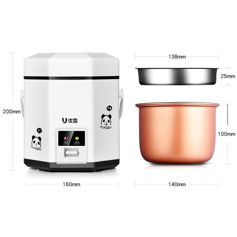 Nồi cơm điện MiNi 1.2L UXUE B12 công nghệ nhiệt 3D nấu cơm dành cho 1-2 người tiện lợi 2 màu trấng, hồng