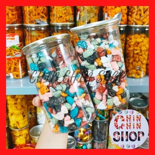 Kẹo sỏi đá nhân socola lon 500g, thơm ngọt, kẹo tuổi thơ - ĂN VẶT CHIN CHIN.