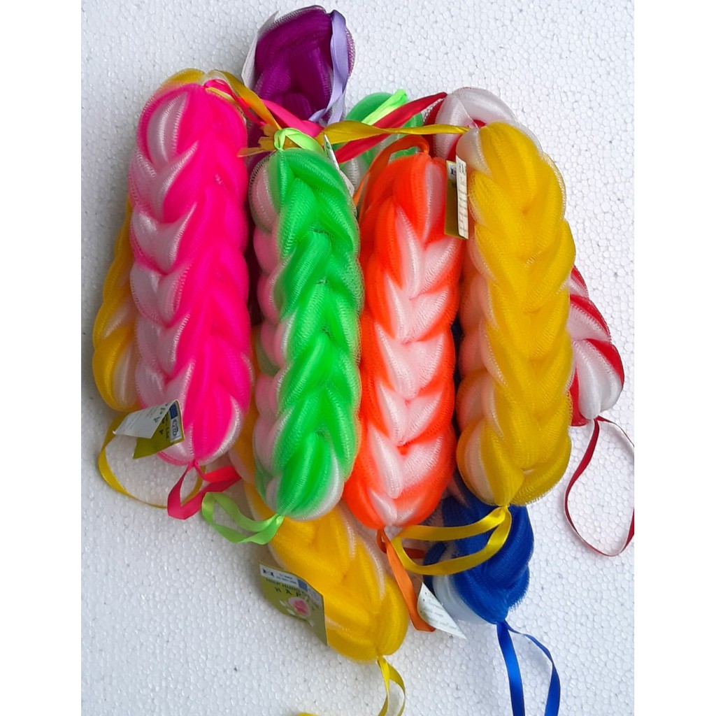 [02 cái 01 tròn + 01 dài  Bông Tắm Happy tạo bọt cao cấp- SHOP GIAO MÀU NGẪU NHIÊN THEO HÌNH