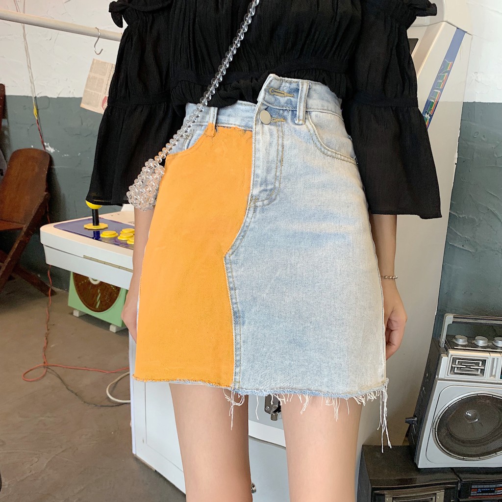 Chân váy jean chữ a mini Emilyshop