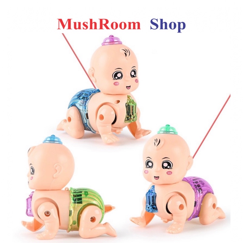 Đồ Chơi Em Bé Tập Bò Ngậm Bình Sữa Mushroom