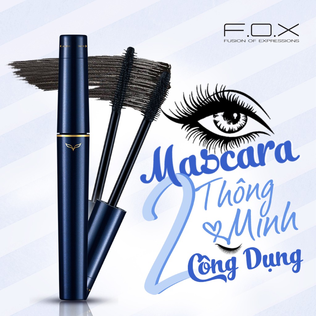 Mascara F.O.X Multi Function Thông Minh 2 Công Dụng 8.5ml .#01 Dark Black