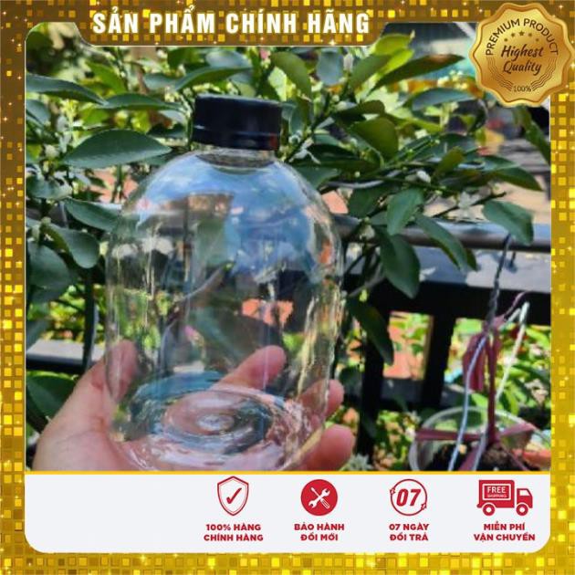 [TOP GIÁ RẺ] Chai nhựa pet tròn 500ml lùn nắp đen đựng trà sữa / chai lọ , phụ kiện du lịch