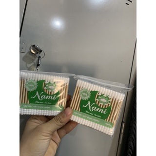 bông ngoáy tai túi thân gỗ nami 100 que