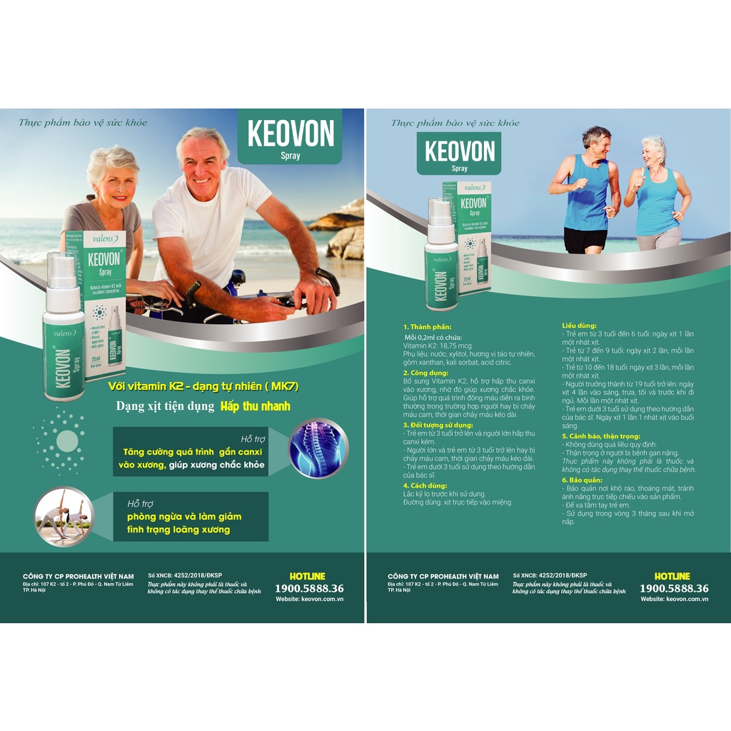 Combo Tăng chiều cao Dimao Vitamin D3 và Kevon Vitamin K2 25ml